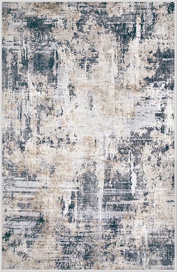 Area Rugs 5x7 Living Room: Washable Rug Modern Abstract Rugs Soft Non Slip - Image 8