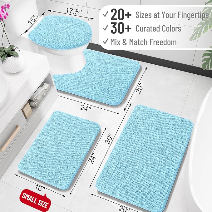 OLANLY Large Bathroom Rugs 50x30, Extra Soft Absorbent Chenille Bath Rugs - Image 2