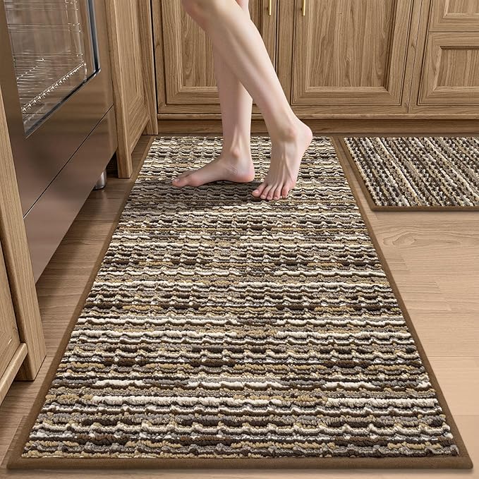 Kitchen Rugs Sets of 2-Non Slip Kitchen Mats by BSICPRO
