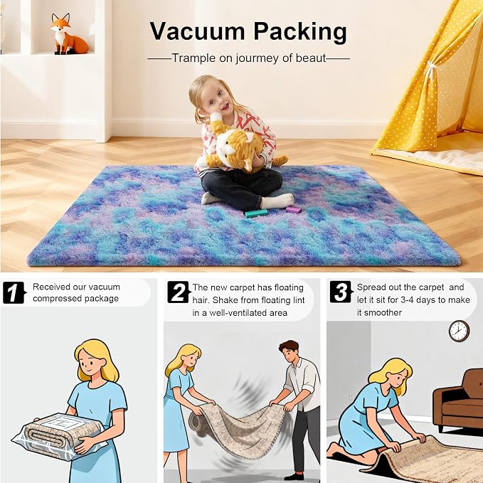 6x9 Area Rugs for Living Room, Large Fluffy Rugs for Bedroom, Fuzzy Shag Soft - Image 5