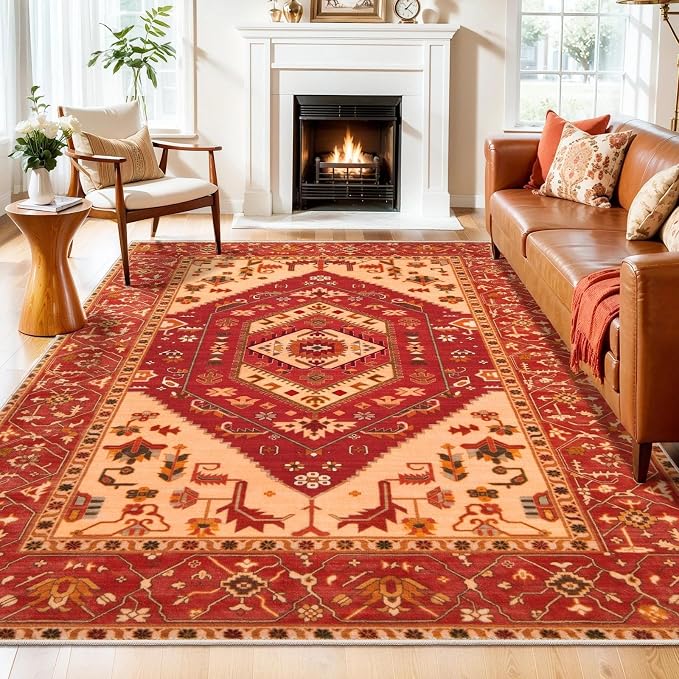 SERISSA 6x9 Area Rugs for Living Room, Large Washable Non-Slip Boho Rug by SERISSAHomeDecorCollection
