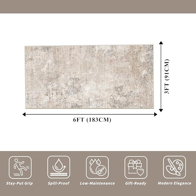 3x6 Non-Slip Washable Kitchen Rug - Image 2