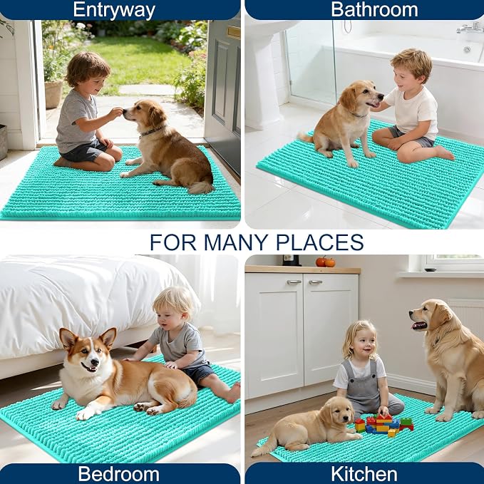 OLANLY Dog Door Mat for Muddy Paws 30x20, Ultra Absorbent Chenille Mud Doormat - Image 8