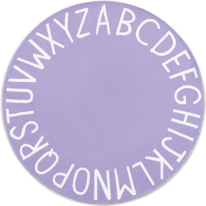 Topotdor Round Kids Play Rug Alphabet Nursery Area Rug Extra Large Soft by Topotdor