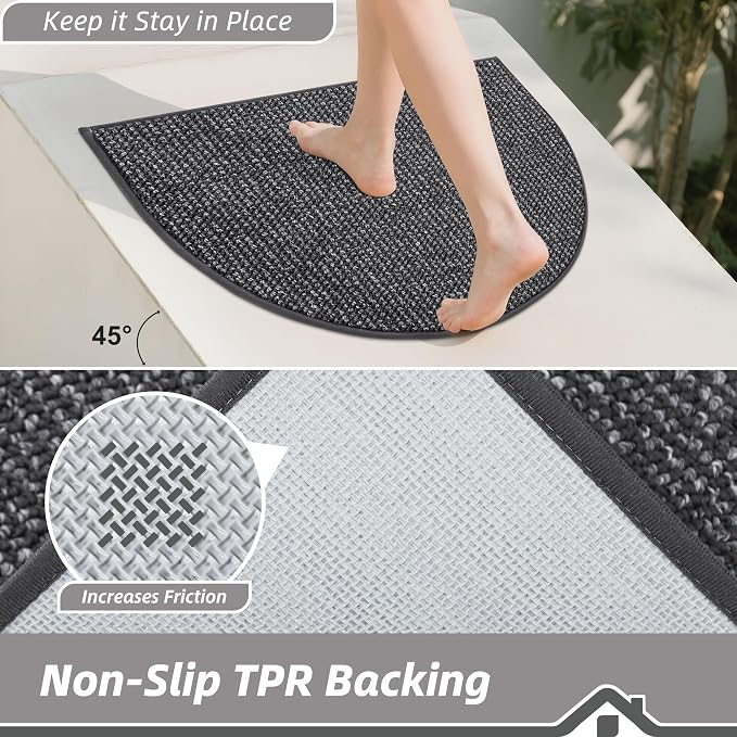 BEQHAUSE Dirt Trapper Door Mat 36" x 60" Half Circle Non Slip Washable Doormats - Image 5