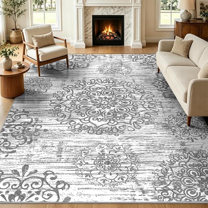 HEBE Area Rugs for Living Room 5'x7', Washable Non Slip Boho Bedroom Rug by HEBE