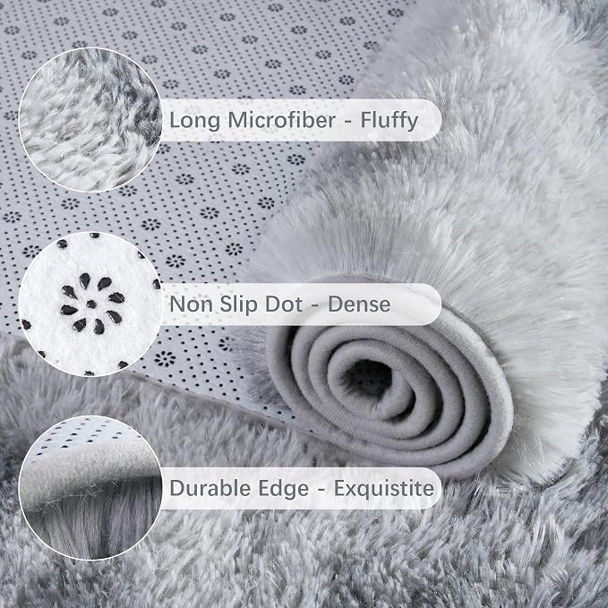 Chicrug Soft Runner Rugs for Bedroom Living Room Plush Fluffy Rug 2x8 Feet - Image 6