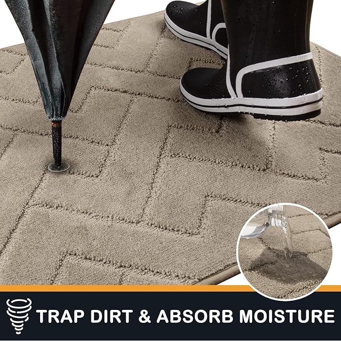 PURRUGS Dirt Trapping Door Mat 24" x 35.5", Non-Slip Machine Washable Entry Rug - Image 5