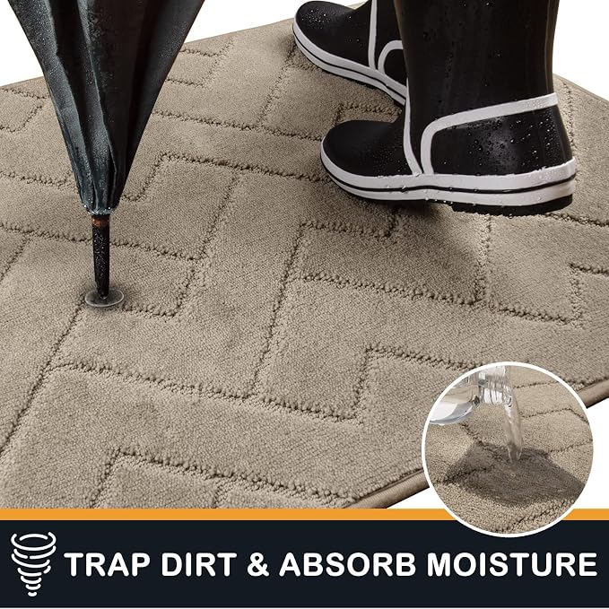 PURRUGS Dirt Trapping Door Mat 48" x 48", Non-Slip Machine Washable Entry Rug - Image 5