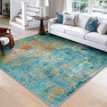 RELEANY Washable Area Rugs Square 8ft Non-Slip Modern Abstract Soft by RELEANY