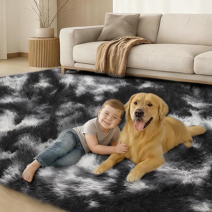 5x7 Plush Fluffy Area Rugs, Large Soft Carpet, Upgraded Non-Slip Rectangular Rug - Image 6