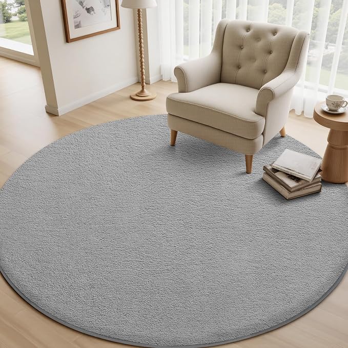 Sour Lemon 4ft Round Rugs for Bedroom, Circle Area Rugs for Living Room - Image 7