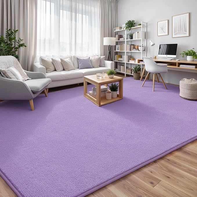 Keeko 5x7 Purple Area Rugs for Bedroom, Soft Modern Living Room Rug Indoor Non - Image 9