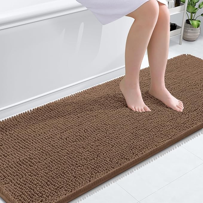OLANLY Bathroom Runner Rugs 70x24, Extra Soft Absorbent Chenille Bath Rugs by OLANLY