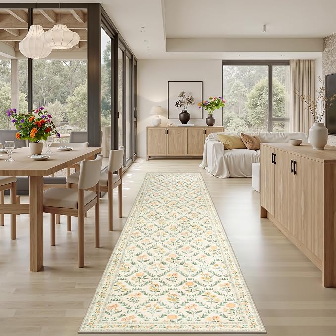 Runner Rug for Entryway: 2.6x10 Kitchen Rugs Non Slip Washable Ultra-Thin Soft - Image 4