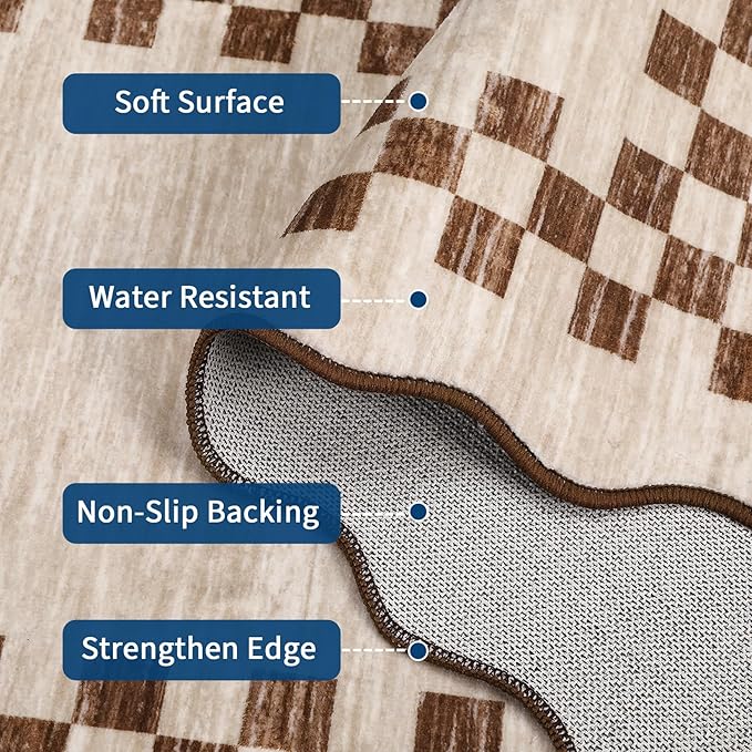 GarveeHome Scalloped Washable Rug 9x12 Area Rug - Image 5