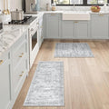 Washable Kitchen Rugs Sets of 2 Piece, Hallway Runner Rug Non-Slip by Restydon