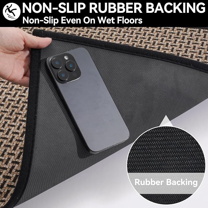 YDKGL Door Mat 17"x30", Dirt Resistant and Absorbent, Non-Slip Rubber Backing - Image 6