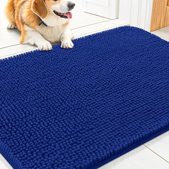 Smiry Dog Door Mat for Muddy Paws 30x20, Absorbent Dirt Trapper, Non-Slip by Smiry