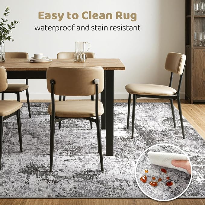 10x12 Area Rug Living Room: Washable Large Abstract Modern Soft Rugs Stain - Image 6