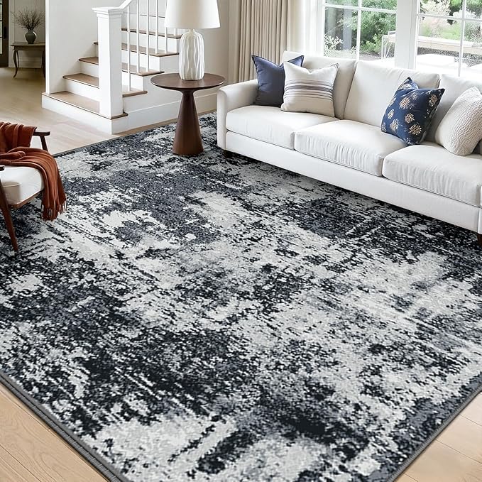 RELEANY Washable Area Rugs 7x10 Non-Slip Modern Abstract Soft - Image 2
