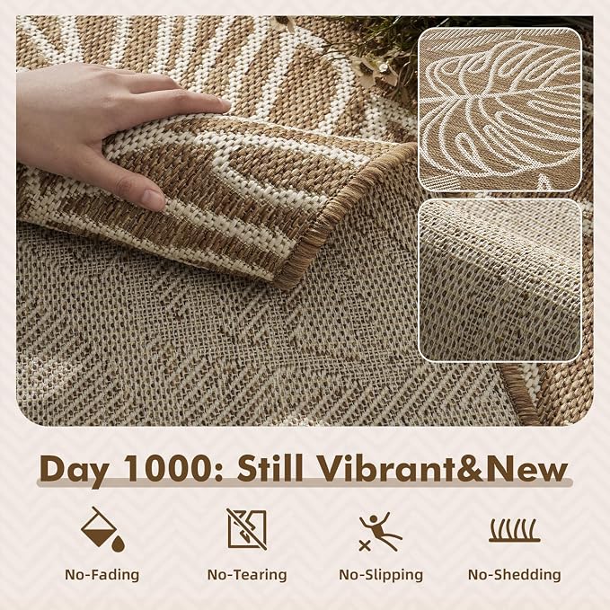 MontVoo-Outdoor Rug-Patio Rug 5x7 ft Polypropylene Indoor Outdoor Rugs Outdoor - Image 2