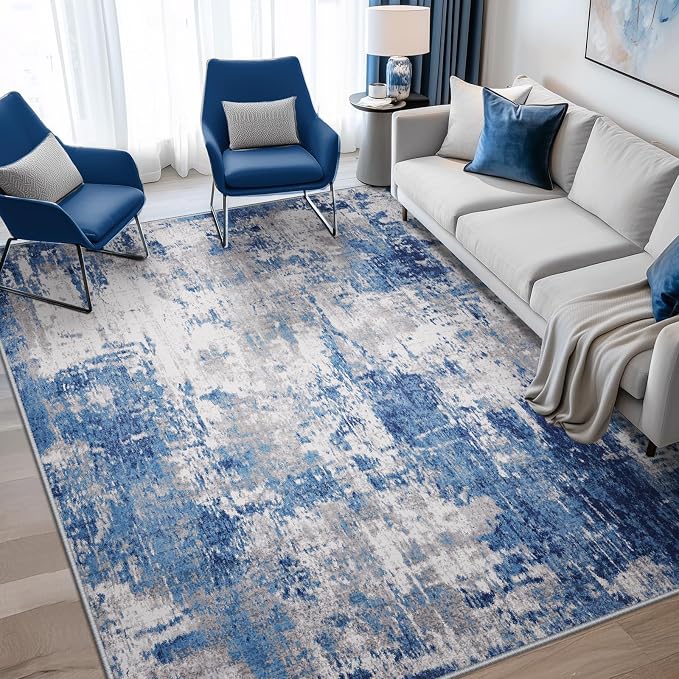 RELEANY Washable Area Rugs 8'x10' Non-Slip Modern Abstract Soft - Image 8