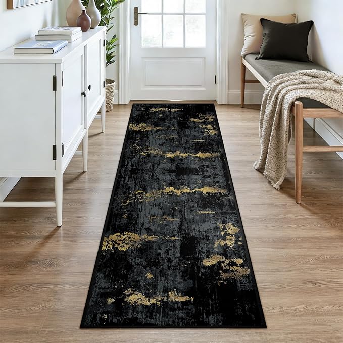 RELEANY Washable Area Rugs 3x8 Non-Slip Modern Abstract Soft - Image 2