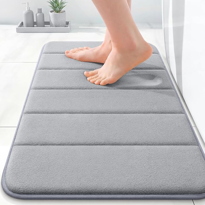 OLANLY Memory Foam Bath Mat 35x16, Super Soft Absorbent Bathroom Rugs, Quick Dry by OLANLY
