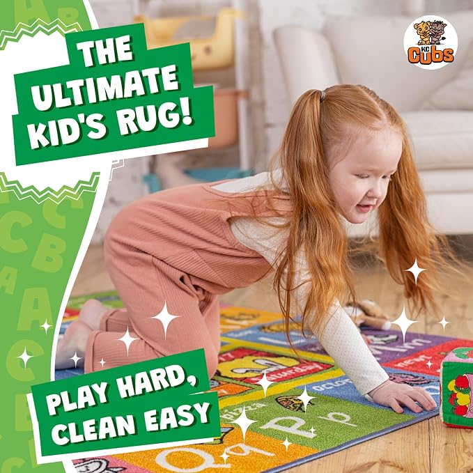 KC Cubs 8x10 ABC Alphabet, Months & Days Rug – Educational Play Mat Carpet - Image 4