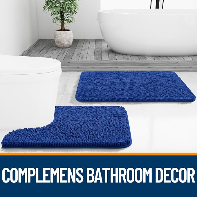 OLANLY Bathroom Runner Rugs 59x20, Soft Absorbent Chenille Bath Rugs, Rubber - Image 7