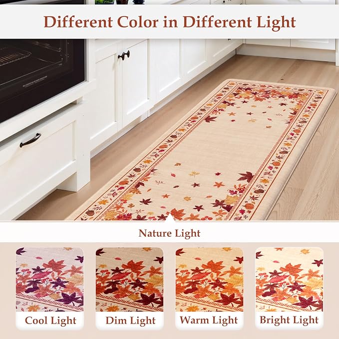 KIMODE Fall Kitchen Mats Cushioned Anti Fatigue 17"x47"+17"x29", Padded Kitchen - Image 7