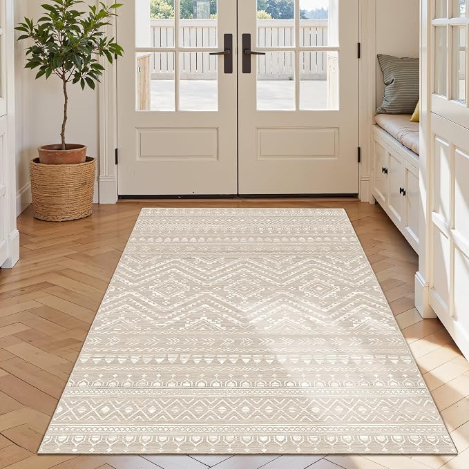 Miukiki 4x6 Area Rug for Living Room Moroccan Washable Rugs Non Slip Indoor - Image 9
