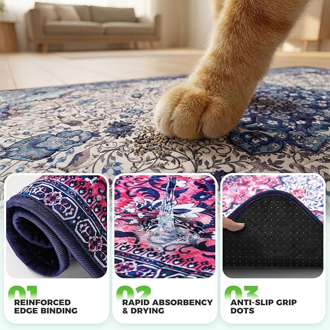 Hompet Cat Litter Mat 2 Pack, 18x54 Large Machine Washable Trapping Mats - Image 5