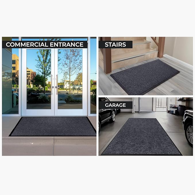 4 Pack 2' x 3' Heavy Duty Entry Mat, Low Profile Door Rug - Image 4