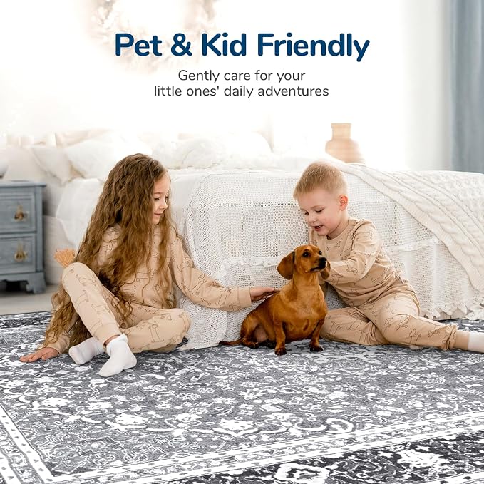 Lessymo Area Rugs 9x12 Living Room- Large Area Rug Machine Washable Area Rug - Image 4