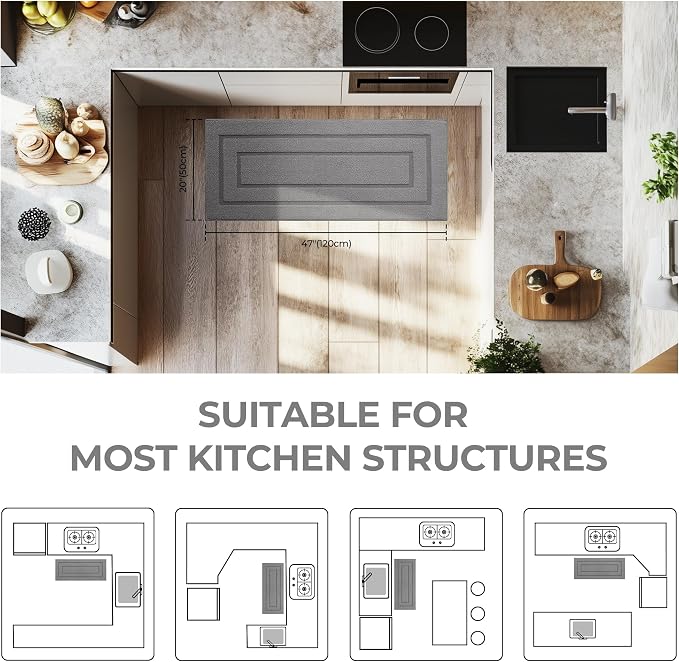 GRANNY SAYS Kitchen Mats for Floor, 47 x 20, Kitchen Rugs Non Slip Washable - Image 2