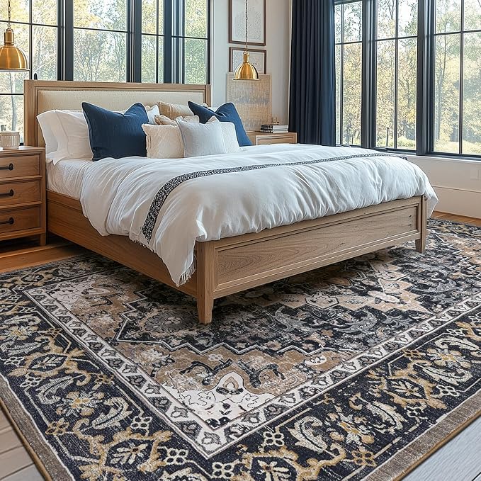 Lessymo 8 x 10 Area Rugs for Living Room, Machine Washable Area Rugs Boho Faux - Image 2