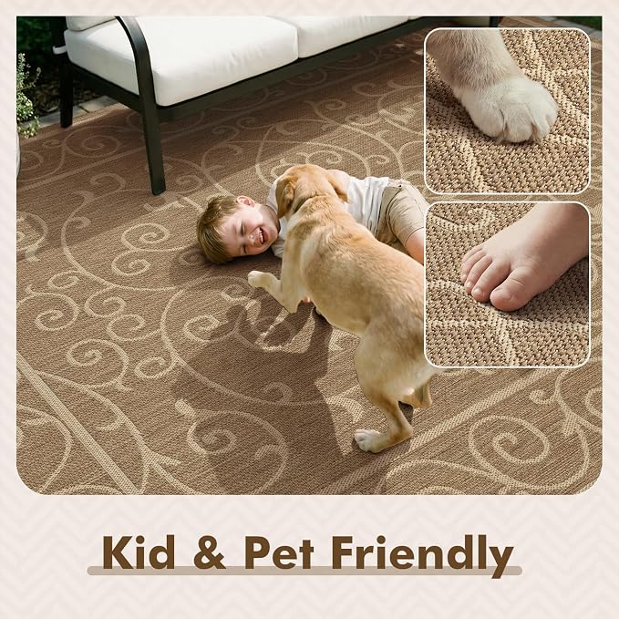 MontVoo-Outdoor Rug-Patio Rug 6x9 ft Polypropylene Indoor Outdoor Rugs Outdoor - Image 6