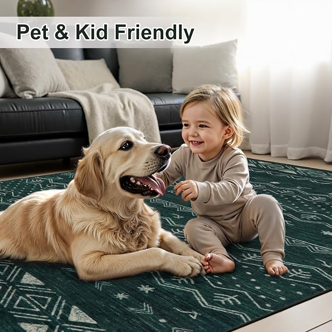 SERISSA Hallway Runner Rug, Soft Low-Pile Geometric Indoor Long Carpet - Image 6