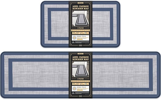 Mattitude Kitchen Mats Set of 2 Cushioned Rugs 0.47 inch Thick Anti-Fatigue Mats by Mattitude
