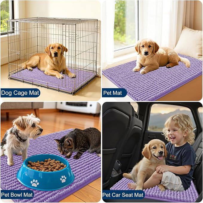 OLANLY Dog Door Mat for Muddy Paws 40x32, Ultra Absorbent Chenille Mud Doormat - Image 7