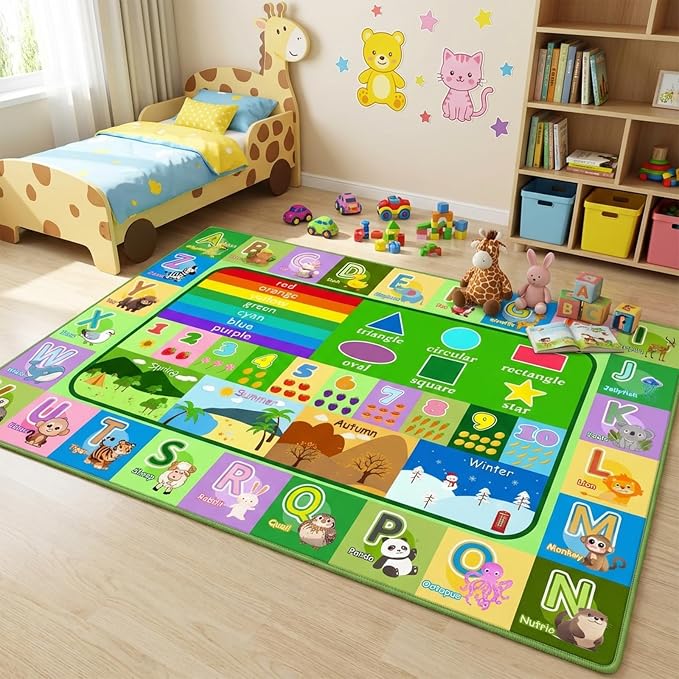 Kids Rug for Playroom Bedroom, 2.5x4 Feet Educational ABC Area Rug for - Image 4