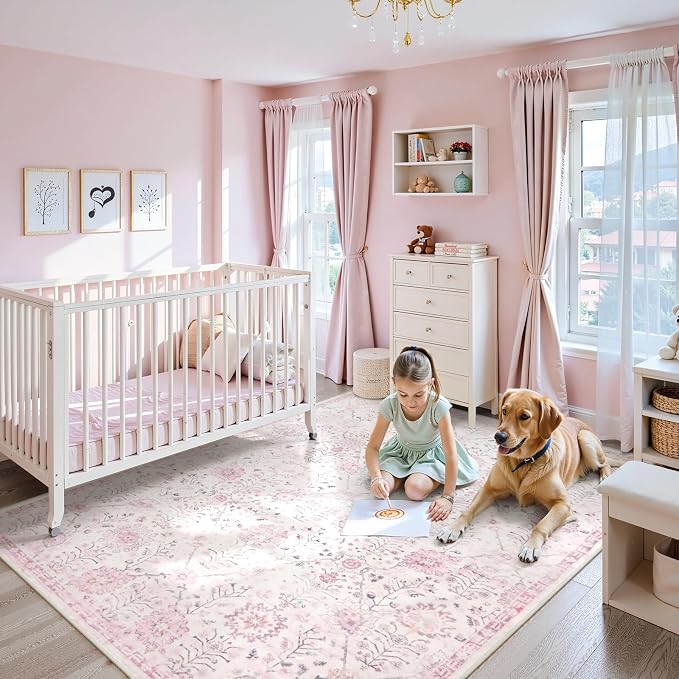 Lahome Flavie Washable Rugs 8x10, Soft Nursery Area Rug - Image 7