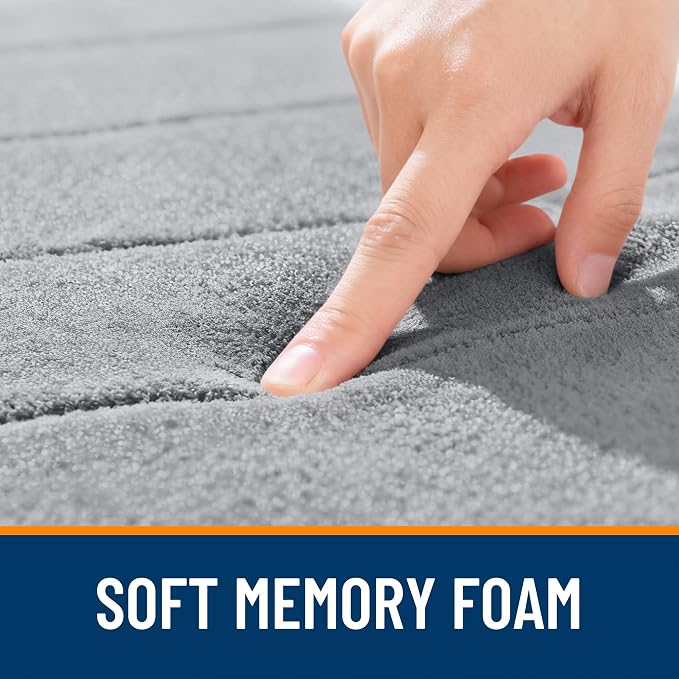 OLANLY Memory Foam Bath Mat 59x35, Super Soft Absorbent Bathroom Rugs, Quick Dry - Image 5