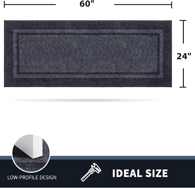 PURRUGS Dirt Trapping Door Mat 24" x 60", Non-Slip Machine Washable Entryway Rug - Image 2