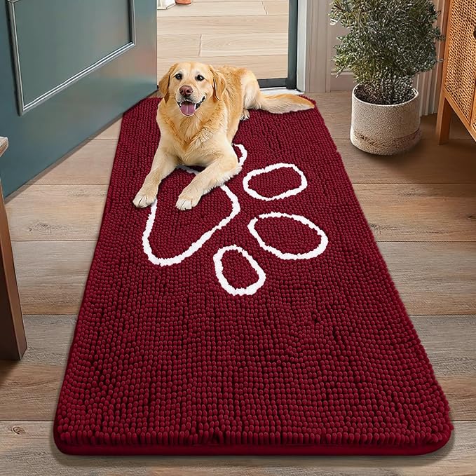 Smiry Dog Door Mat for Muddy Paws, Absorbent Dirt Trapper Non Slip Quick Dry by Smiry