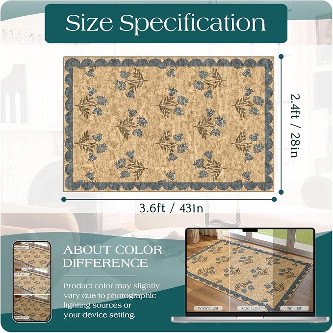 Floral Outdoor Rug - Image 2