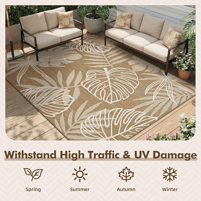 MontVoo-Outdoor Rug-Patio Rug 8x10 ft Polypropylene Indoor Outdoor Rugs Outdoor - Image 4