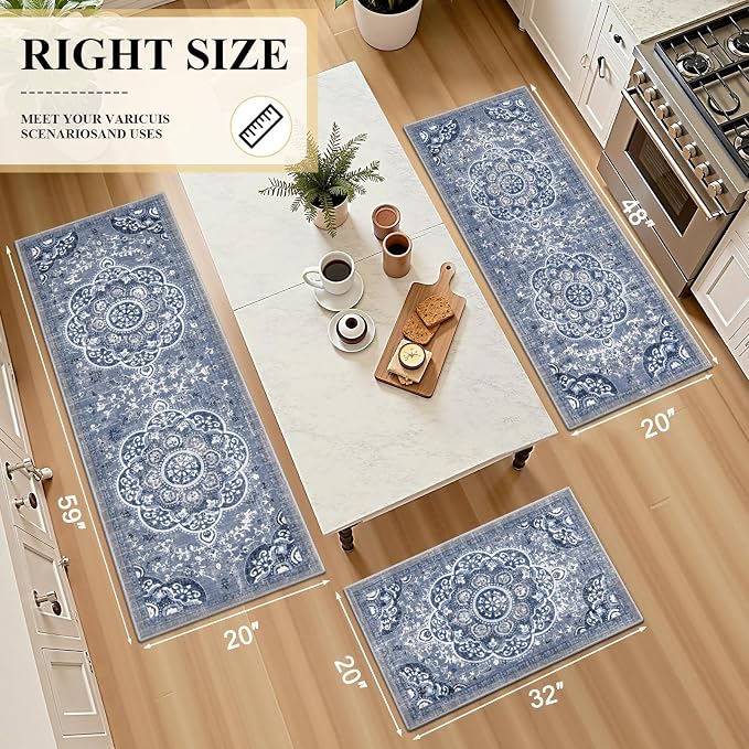Ileading Boho Kitchen Rugs Sets 3 Piece - Image 2